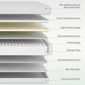 Matelas intelligent hybride en latex et ressorts ensachés AIDI, sur mesure, luxe, taille King/Queen, en <span class=keywords><strong>mousse</strong></span>, en promotion - Product Image 3