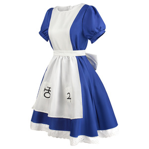 Disfraz de Alice Maid para mujer, vestido azul y blanco con bolsillos de encaje para juego de rol de Anime, primavera 2023 - Product Image 3