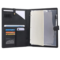 Portafolio de Cuero PU A4, Carpeta de Anillas, Estuche para Documentos, Portapapeles Extraíble, Logotipo Grabado Personalizado, SKN-F-2654, Fabricación OEM y ODM