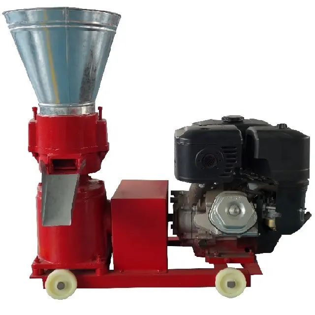 New 7.5hp Gasoline Engine Wood and Feed Pellet Mill High Productivity Flat Die for Home Use and Farms