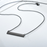 Collar de Barra Horizontal de Acero Inoxidable con Baño de Oro, Sin Deslustre, Minimalista, con Colgante Grabado Personalizado, Joyería para Mujer, Regalo