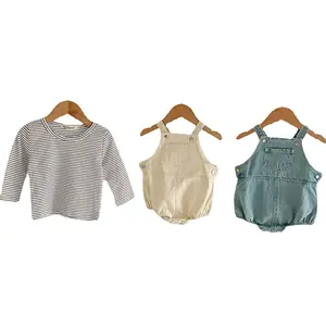 Baby niedliche Taschen-Denim-Overall Baby-Mode Western-Perd-Einzug