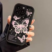 Coques de Téléphone de Luxe Papillons pour Femme et Fille pour iPhone 17 16 15 Plus Pro Max 14 13 12 11 X – Housse de Protection Arrière – Cadeau Idéal