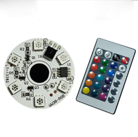Plaques de circuit imprimé LED RGB 12V avec télécommande IR 24 touches, diamètre 38 mm, rondes, pour lampes de nuit 3D DIY, lampes de table lune
