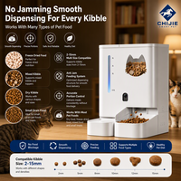 Distributeur automatique de nourriture pour animaux de compagnie 2-en-1 Tuya WiFi avec caméra 2K, batterie/charge, réservoir d'eau de 4L, vision nocturne et détection de mouvement pour chats et chiens