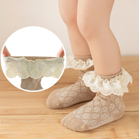 Chaussettes pour bébés filles en coton confortables, style espagnol, mignonnes, avec grand nœud rouge, hauteur cheville, longues, douces et originales pour enfants