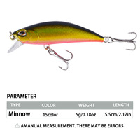 Leurre vibrant coulant pour eau douce, type minnow, 55cm 5g, pour lancer longue distance, pour achigan et perche