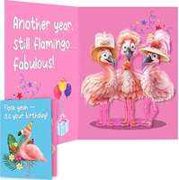 Technologie de puce sonore LED musicale interactive, puce vocale OTP, taille personnalisable pour thème flamant rose, anniversaire 3D pliable