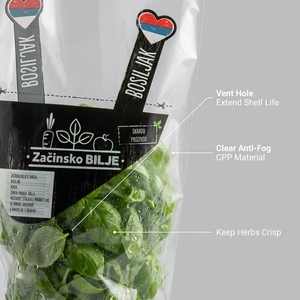 Sac à légumes en forme de trapèze en CPP de qualité alimentaire avec trous de ventilation, manchon à laitue imprimé sur mesure, fournisseur - Product Image 4