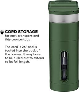 <span class=keywords><strong>Cafetera</strong></span> <span class=keywords><strong>Keurig</strong></span> K-<span class=keywords><strong>Mini</strong></span> de una sola porción para cápsulas K-Cup, tamaño de preparación de 6 a 12 onzas, eficiente en consumo de energía, ideal para espacios pequeños, color verde olivo. - Product Image 5