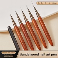 Lot de pinceaux professionnels pour nail art avec manche en bois de santal et nylon, pour dessin, peinture et manucure