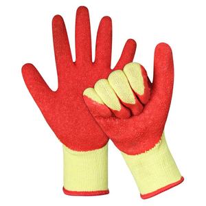 Gants de sécurité en CVC enduits de latex froissé, antidérapants, résistants à l'abrasion, avec doublure en polyester élastique pour les travaux de construction - Product Image 2
