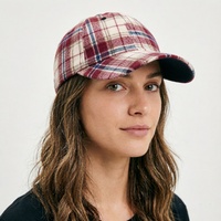 Gorra de Béisbol Deportiva Vintage al por Mayor, con Patrón de Tartán a Cuadros, Bordado 3D, Ajustable, para Exteriores, de Algodón, Unisex
