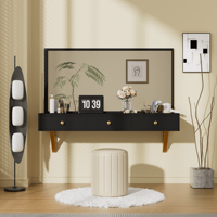 Sunrise-Meuble de salle de bains flottant moderne de 47 pouces, table de coiffeuse murale, panneau de bureau de coiffeur, meubles de chambre à coucher de style bois