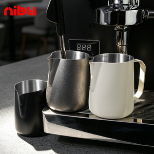 Nibu Taza <span class=keywords><strong>de</strong></span> Latte Art <span class=keywords><strong>de</strong></span> <span class=keywords><strong>3</strong></span>ª Generación con <span class=keywords><strong>Boca</strong></span> <span class=keywords><strong>de</strong></span> Calabaza, Taza para Espumar Leche <span class=keywords><strong>de</strong></span> Acero Inoxidable 304, Edición Profesional para Café, 600ML, Portátil - Product Image 6
