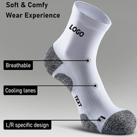 Chaussette de course athlétique personnalisée hommes Sport quart chaussette avec conception Logo Gym Sport chaussettes