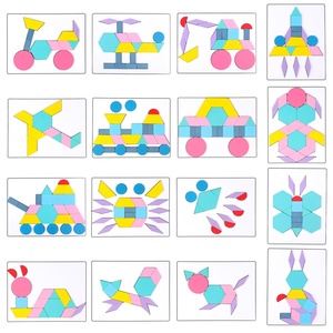 Hoogwaardige houten creatieve puzzels (180 st.) voor kinderen, educatief speelgoed voor kinderen, bevordert geometrisch denken - Product Image 5