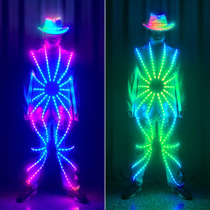 LED <b>Illuminated</b> Costume Sun Suit Unisex Stage Performance Wear Flashing Light Up Outfit For Party Show - Product Image 2