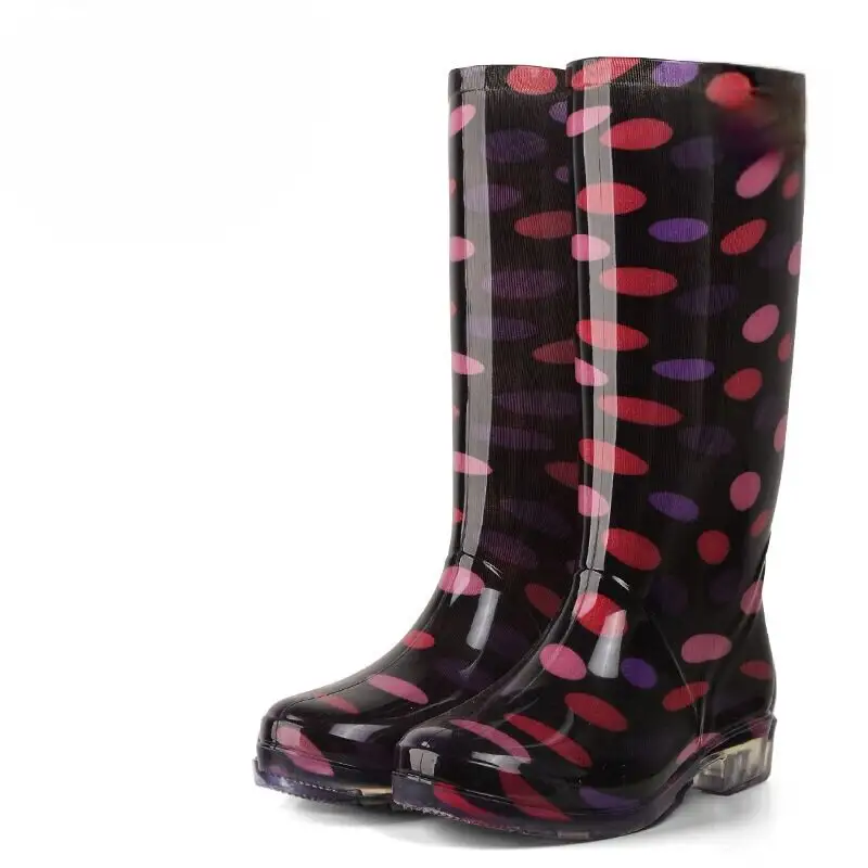 Botas de chuva de silicone, bota de borracha industrial impermeável transparente para mulheres