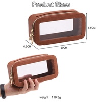 Sacs de voyage multifonctionnels de luxe en PVC et cuir PU, boîte de rangement personnalisée pour articles de toilette et cosmétiques, étui pour pinceaux de maquillage