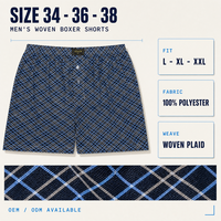 Boxer mi-hauteur à carreaux pour homme, tricoté, coupe ample, avec braguette boutonnée, respirant, pour usage décontracté, à la maison, au repos, au sommeil, à la plage et en vacances