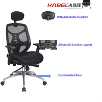 Chaises de bureau larges de soutien lombaire à dossier haut en maille pour personnes lourdes vente en gros directe d'usine