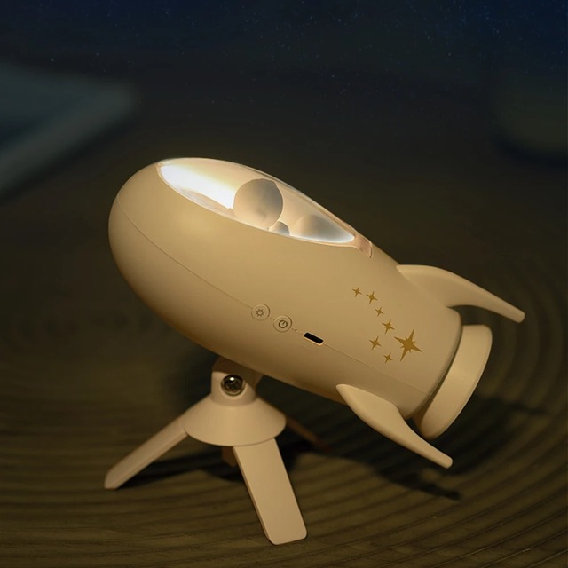 Mini LED Aerospace Rocket Shape Creative Speaker Night Light Friend Birthday Christmas Gift Bedside Atmosphere Lamp Decor New