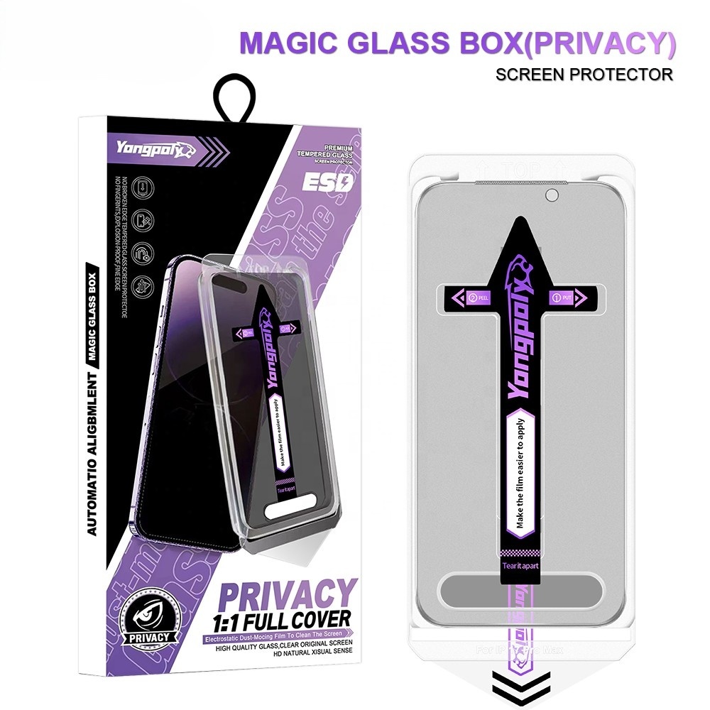 Magic Glass Box Dustproof Easy <strong>Install</strong> Anti-Spy Full Coverage Tempered Glass Protective Film Positioning <strong>Kit</strong> for 17 Pro Max