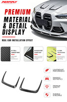 Perfiply Auto Part Car 3K Twill Real Carbon Fiber Front Bumper Lip Hood Vents pour BMW M3 G80/M4 G82 2021+ Side Louvers