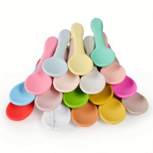 Cuchara y Tenedor Redondos y Suaves de Silicona de Grado Alimenticio, Ecológicos, Libres de BPA, con Logotipo Personalizado Moderno, para la Alimentación de Niños - Product Image 2