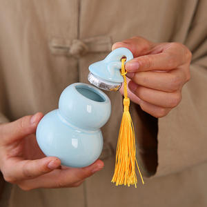 10/45/85ml 茶筒 小さなひょうたん型携帯容器 香粉、錠剤、願い瓶、甘草用 空の陶器瓶 - Product Image 2