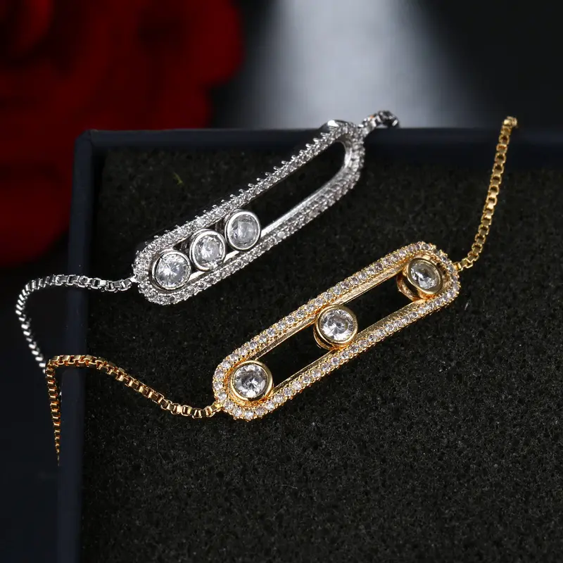 The latest trend wholesale high quality men and women zircon bracelet jewelry trend zipper bracelet
