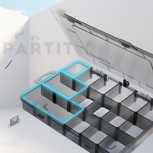 Scatola di Stoccaggio in Plastica Trasparente Multi-scomparto per Componenti Elettronici e Viti, Contenitore per Piccoli Utensili e Accessori - Product Image 3