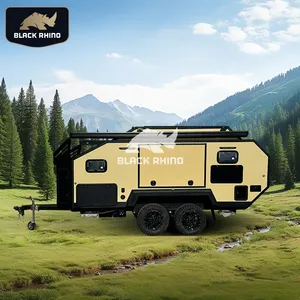 OTR Hochwertiger 2-Liegeplatz Wohnmobil Leichter 2-Liegeplatz Caravan Dual Fold Camper mit Anbau mit Aufbewahrung taschen