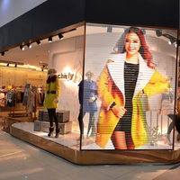 Publicidad interior HD LED Pantalla de vidrio transparente Malla Pantalla LED transparente 3,9mm-7,8mm DJ Video Wall para tienda Ventana Centro comercial