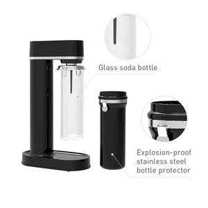 Machine à eau gazeuse 1L avec bouteille en verre noire, pour comptoir, facile à utiliser - Product Image 2