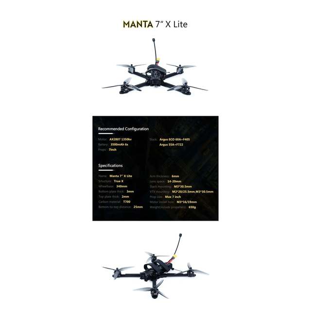 BNF 7-Inch FPV Drone F405 with 60A ESC 2807 Motor DJ1 O3 Air Unit Fast Plug 6S Battery Long Range Heavy Payload Quadcopter