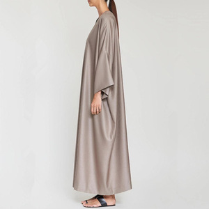 Ropa Turca al por Mayor, Abaya Maxi Abierta, Abaya Islámica Abierta por Delante, Ropa Islámica, Vestido Maxi <span class=keywords><strong>de</strong></span> Color Sólido - Product Image 3