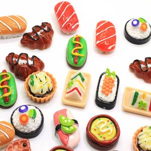 Pendientes asimétricos de resina de salmón para mujer y niña, aretes colgantes de comida, bolas de arroz, pan, Sushi, regalo de joyería único - Product Image 3