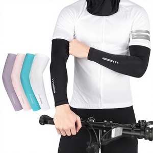 Manchons de bras en soie glacée respirants et anti-UV personnalisés OEM pour hommes et femmes, cyclisme, course à pied, sports de plein air, protection solaire, blocage du soleil, protège-coudes - Product Image 1