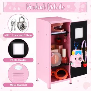 Armadietti Mini per Camera da Letto, <span class=keywords><strong>Armadietto</strong></span> in Miniatura da 10,8 Pollici per Giocattoli, Piccolo <span class=keywords><strong>Armadietto</strong></span> con 2 Chiavi - Product Image 5