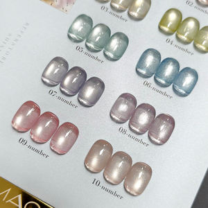 Set de 10 Esmaltes de Uñas en Gel Efecto Ojo de Gato, Color Marrón Rojizo, con Tarjeta de Exhibición Acrílica, Kit de Esmalte de Uñas en Gel Removible AILANUO Super Brillante - Product Image 2