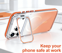 Funda Magnética para iPhone 17 Pro Max con Soporte para Lentes, Degradado Colorido Iridiscente, Transparente, Antigolpes, Protectora