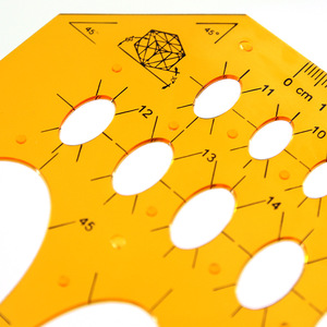 Gabarit de dessin elliptique KW-101 <span class=keywords><strong>jaune</strong></span>, conception à colle K, plaque d'angle creuse, outils de dessin technique pour ingénieurs - Product Image 2