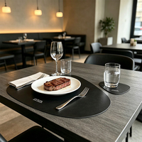 Set de table de luxe en cuir PU, imperméable, pliable, antidérapant et résistant à la chaleur pour la maison, les restaurants, les hôtels et les mariages