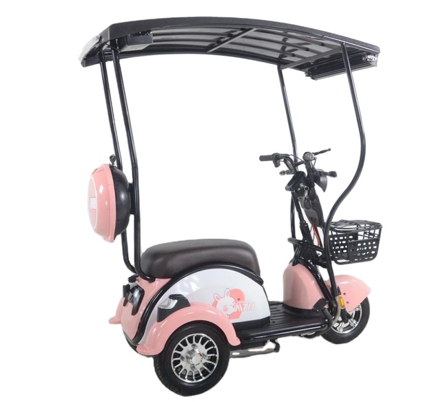 Three Wheels Adult Tricycle for Passenger Three Wheels Solar Motorcycle Electric Tricycle  Solar Electric Scooter