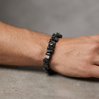 Bracelet en Shungite Géométrique Bohème Perlé Minimaliste pour Usage Quotidien Unisexe Cadeau pour Anniversaire de Mariage ou Fête