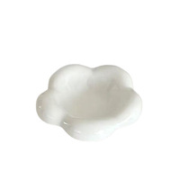 Petite assiette en céramique blanche, design créatif et mignon, style simple et de haute qualité pour la maison, idéale pour les sauces (soja, sauce à tremper) lors de fêtes.