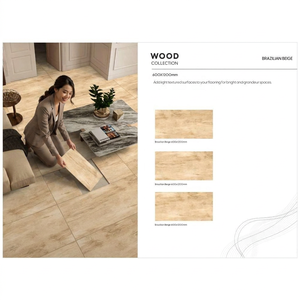 Carreaux de sol en bois beige brésilien 600x1200mm 24x48in Ouganda 900x1800 Carreaux en porcelaine Swissair Carreaux pour sol de garage - Product Image 1