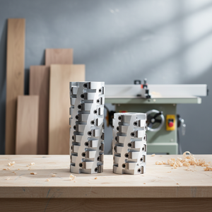Tête de dégauchisseuse spirale personnalisée pour machines à bois, arbre de coupe hélicoïdal avec inserts indexables en carbure haute densité - Product Image 1